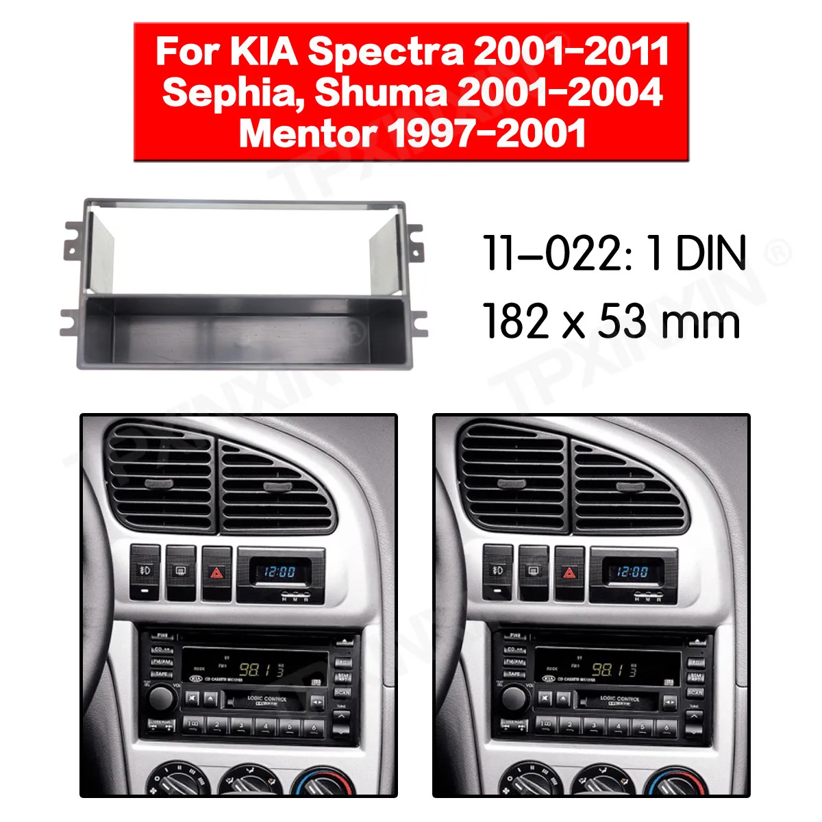 11-022 autórádió Keret Panel KIA Spektrumok 2001-2011 Rádió Sztereó Fascia Panel Keret Adapter Fitting Szett 0