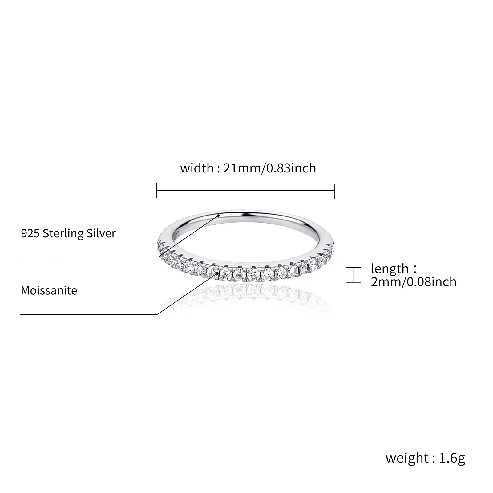 Valódi Aranyozott Luxus 925 Sterling Ezüst D Színű Kerek Moissanite a vvs1 Ékszer Esküvő Gyémánt Stud Jeges Ki a Gyűrűt a Nők Ajándék 5